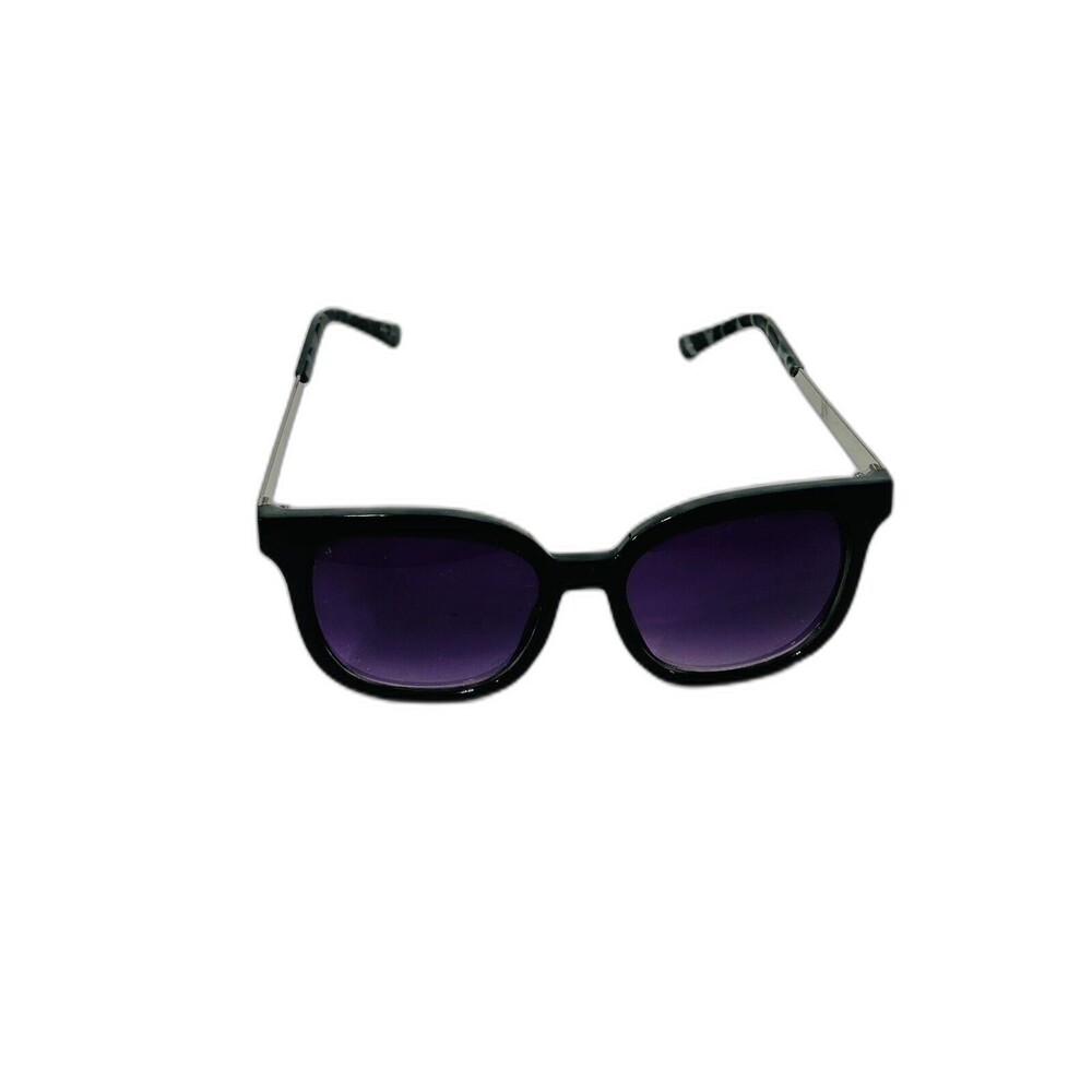 LOFT Black Sunglasses Rounded Square Gradient‎ Gray Tortoise Metal Retro